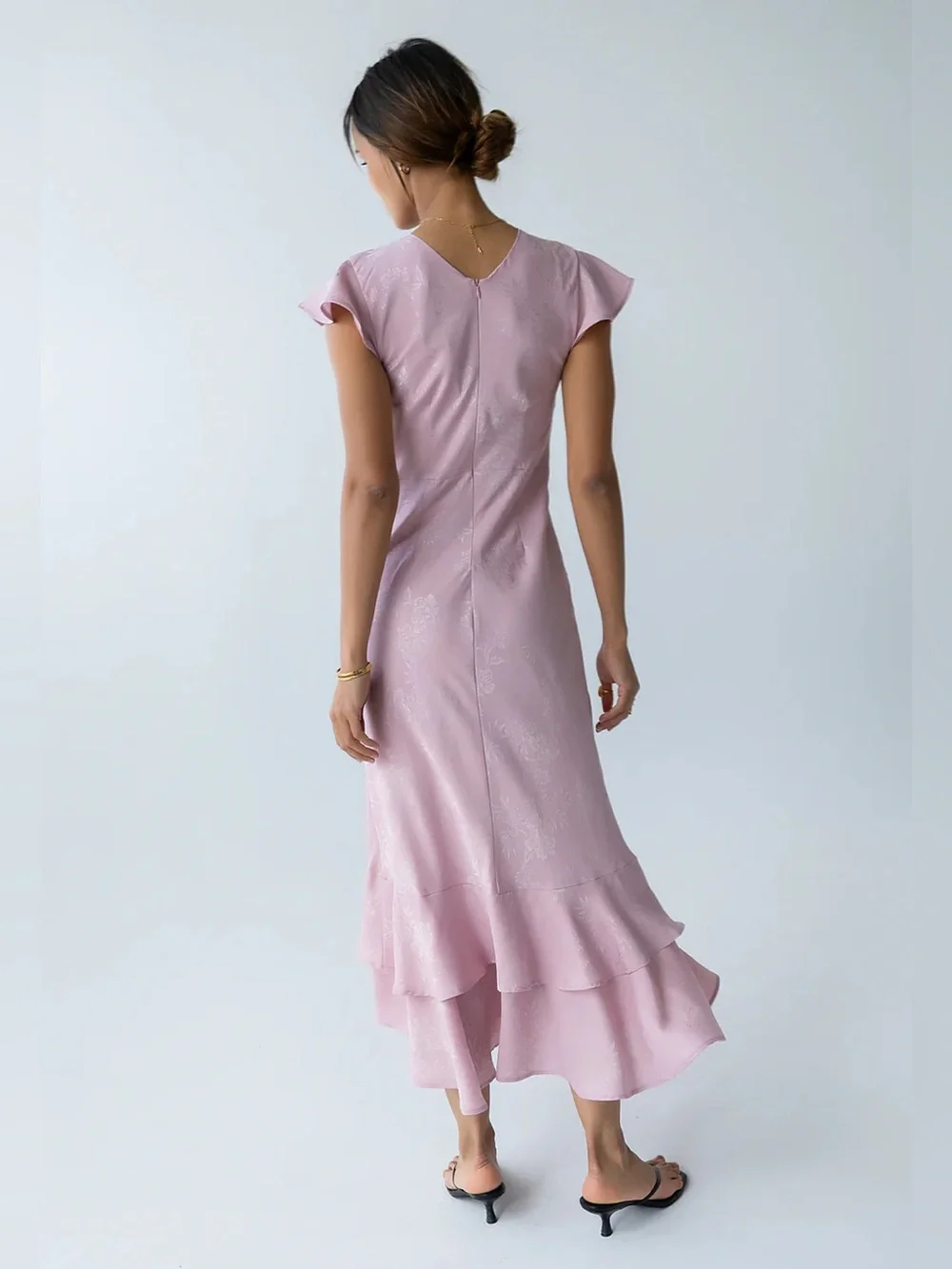 Bohme Mateo Floral Maxi Dress in Pink Small NWT